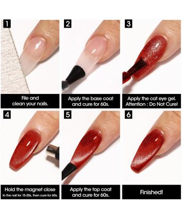 Gellen Cat Eye Gel Nail Polish Kit - Burgundy Gel Nail Polish Cat Eye Gel 6 Colors Coffee & Red Wine Tones Nail Art Gel 10ml Burgundy Series - Buy Online on GoSupps.com