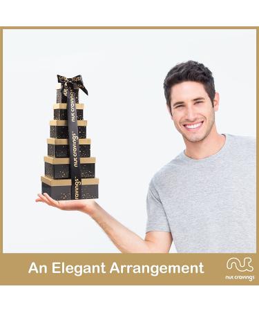 Dried Fruit & Nuts Gift Basket Black Tower (12 Assortments) - Holiday Christmas Gourmet Bouquet Arrangement - Birthday Care Package for Men & Women - Healthy Kosher Snack Box with Assorted Fruits & Nuts - Buy Online on GoSupps.com