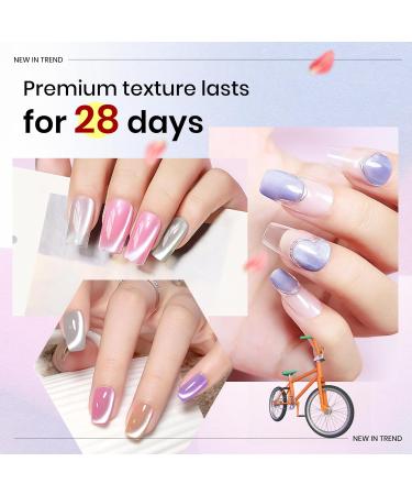 MIZHSE Cat Eye Gel Nail Polish Set - 6 Colors Magnetic Ceramic Polish Kit for Manicure - Perfect Gift Set in Silver Champagne Pink Green Blue Purple - Buy Online on GoSupps.com