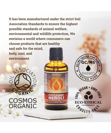 Ecodrop Pure Neroli Essential Oil - 100% Natural Therapeutic Grade | Aromatherapy & Diffuser Oil | Organic Citrus Aurantium - 1.69 Oz - Buy Online on GoSupps.com