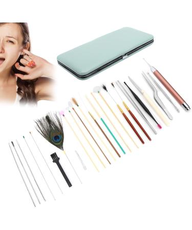 23Pcs Double Headed Stainless Steel Ear Spoons Set - Mint Green Ear Wax Removal Tools and Ear Care Accessories - Buy Online on GoSupps.com