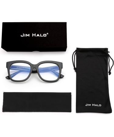 JIM HALO Blue Light Blocking Glasses for Women | Oversized Square Design | Stylish Metal CP Temples in Black | International Shipping Available - Buy Online on GoSupps.com