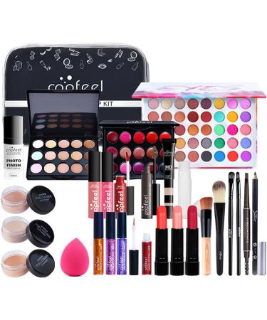FantasyDay All-in-One Makeup Set Gift Surprise | Complete Women's Cosmetic Starter Kit with Eyeshadow Palette, Lipstick, Blush, Foundation, Concealer, and More - Brush Kit Included - Buy Online on GoSupps.com