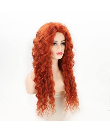 Fencca Auburn Long Curly Synthetic Wig for Women - Free Part Full Wavy Hair Replacement - Buy Online on GoSupps.com