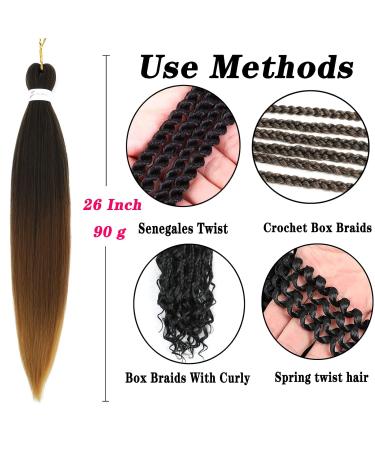 8 Packs Pre-Stretched Braiding Hair- 26 Inch Crochet Twist Braids for Black Women (1B/30/27) - Buy Online on GoSupps.com