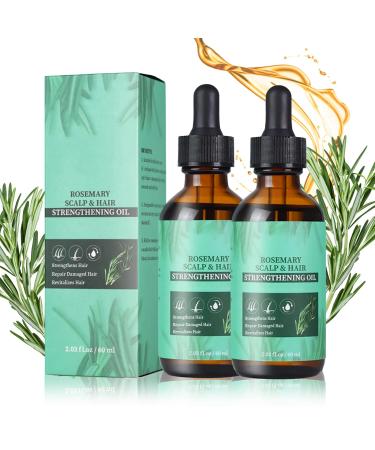 2 Pieces Rosemary Oil, Rosemary Hair Oil, Rosemary Oil for Hair Growth, Rosemary Hair, Nourishing Scalp, for Eyebrows, Hair Loss, Scalp (60 ml)