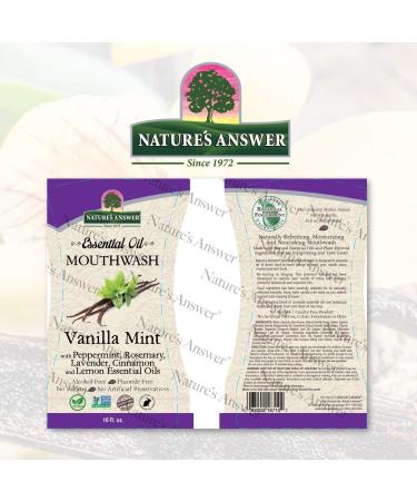 Nature's Answer Vanilla Mint Essential Oil Mouthwash 16 fl oz - Refreshing Oral Care - Buy Online on GoSupps.com