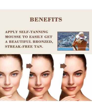 Dark Self Tanner Mousse - Sunless Instant Self Tanning Foam for a Deep Natural Looking Fake Tan - Moisturizing Tanning Foam - Buy Online on GoSupps.com