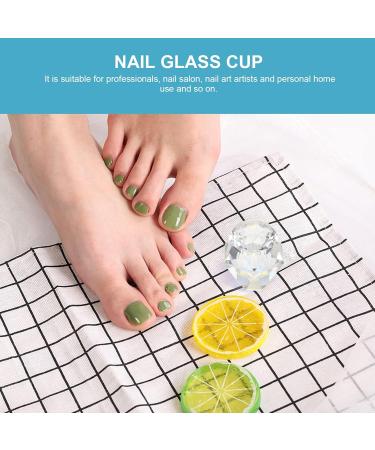 FRCOLOR 1pc Nail Art Crystal Cup Dappen Dish Bowl Nail Powder Dish Acrylic Nail Supplies Glass Tumbler with Lid Crystal Dappen Dish Glass Nail Dish Nail Tech White Crystal Symphony Gel 5.5x5.5cm White - Buy Online on GoSupps.com