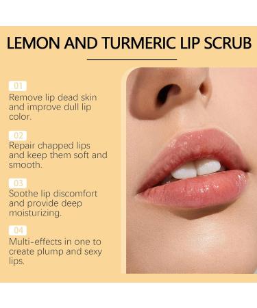 Natural Turmeric Lemon Lip Scrub for Dark Lips Lemon Lip Exfoliator Scrub & Nourish Sugar Turmeric Balm Fade Lip Lines 100g (1Pcs) - Buy Online on GoSupps.com