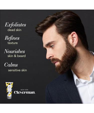 Cleverman Sensitive Face & Beard Scrub 100ml | Invigorating Peppermint Cleanser & Jojoba Exfoliator | Nourishing Organic Triple-Oil System - Buy Online on GoSupps.com