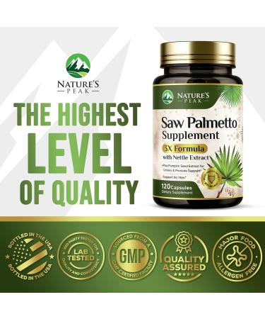 Saw Palmetto Prostate Health Supplements for Men 1000mg - 3X Strength with Pumpkin Seed DHT Blocker Urinary Health and Prostate Support for Mens Health Vegan Non-GMO Bottled in USA - 120 Capsules 120 Count (Pack of 1) - Buy Online on GoSupps.com
