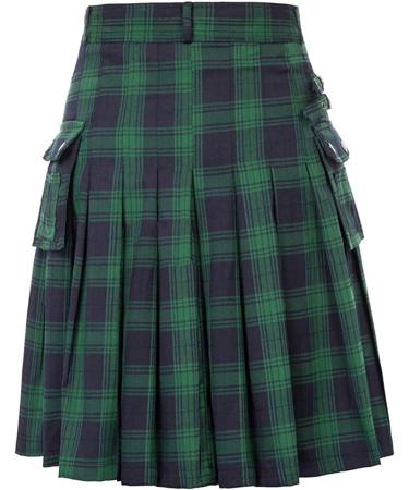 Buy Stylish Red Checked Scottish Kilt - Men's Traditional High Waist Short Skirt | Retro Patchwork Design - Z11301-Green L - Buy Online on GoSupps.com