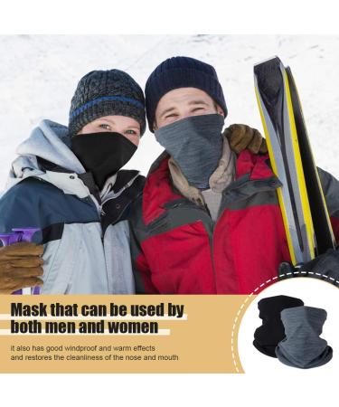 Shop Hegcoiie 2-Piece Winter Loop Scarf Set - Soft Fleece Neck Warmer & Windproof Ski Mask for Men & Women - Black & Gray - Perfect for Skiing & Cycling - Buy Online on GoSupps.com