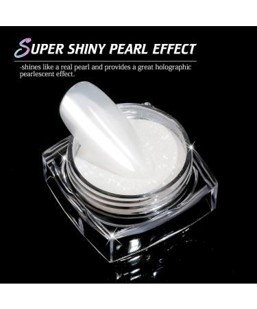 BISHENGYF Pearl Chrome Nail Powder - Super Pearl Effect for Stunning Nail Art | Transparent Clear Ice Shimmer Glazed Donut Nail Powder - Perfect for DIY and Salon Use - Buy Online on GoSupps.com