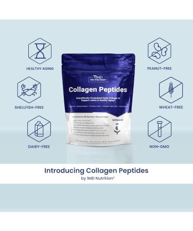 1MD Nutrition Collagen Peptides - Hydrolyzed Collagen Powder Types I & III for Women & Men - Joint Hair & Nail Support - Unflavored - 30 Servings (2-Pack) - Buy Online on GoSupps.com