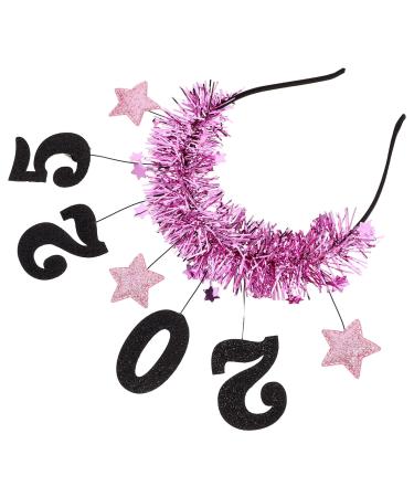 minkissy 2025 New Year Party Headdress New Year Photo Prop Snake Year Headband New Year Hair Accessories New Year Head Bopper New Year Eve Hair Accessories New Years Eve Headband Felt Cloth One Size Rosy