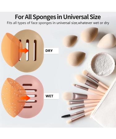 Fauxomor Makeup Sponge Storage - 2-Pack Breathable Silicone Beauty Blender Travel Bags for All Sizes - Sustainable Gray & Khaki - Buy Online on GoSupps.com