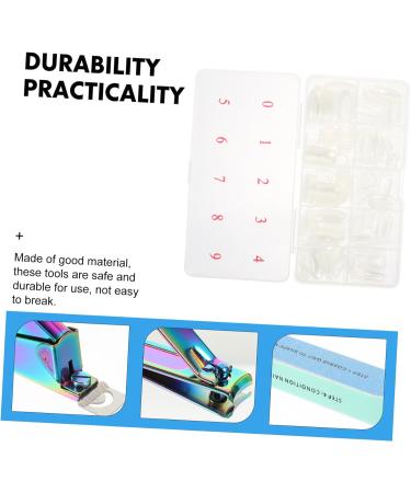 Mikinona 1 Set Nail Set Nail Tips Nails Nail Buffer Block Plastic Nail French Manicure Kit Nail Grinding Bar Nail Grooming Kit Manicure Clippers Fingernail Stainless Steel Artificial 13X7cm Assorted Color 3 - Buy Online on GoSupps.com