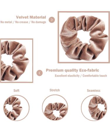 VENUSTE Scrunchies for Women Premium Velvet Scrunchy for Hair Neutral Colors Elastic Thick Bands Soft Ropes Ponytail Holder Hair Accessories 12 Pack - Buy Online on GoSupps.com