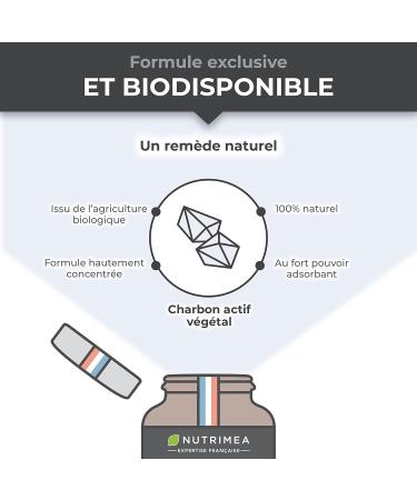 PURECOAL Organic Activated Carbon - Patented Vegetable Charcoal - Made from French Chestnut Wood - Against Bloating Flatulence Swollen Belly - 60 Vegan Capsules - Nutrimea - Buy Online on GoSupps.com