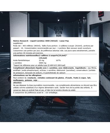 Nutrex Research Liquid Carnitine 3000 | Premium Liquid Carnitine Stimulant Free 31srv Oz (Lunar Pop) 31 servings Lunar Pop - Buy Online on GoSupps.com