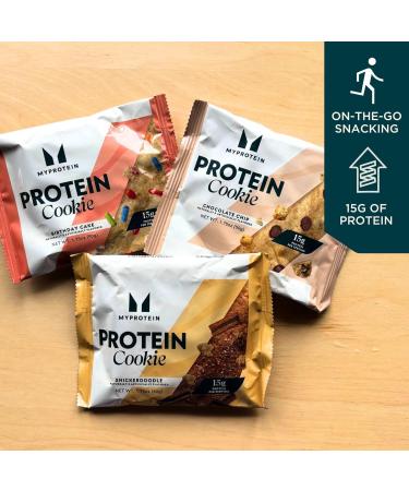 Myprotein Baked Protein Cookie Chocolate Chip Flavor High Protein Snack with 60g Protein Per Box (15g Per Cookie) 6 Soft-Baked 60g Cookies Delicious Post-Workout Treat 210 Calories Each - Buy Online on GoSupps.com