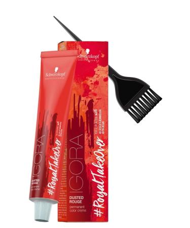 Schwarzkopf IGORA Royal Takeover DUSTED ROUGE Permanent Hair Color Creme (with Sleek Tint Applicator Brush) Haircolor Cream #RoyalTakeover (6-491)