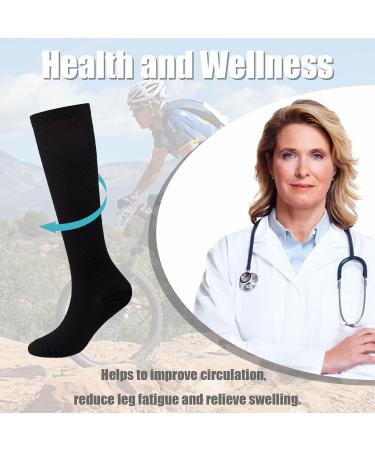 Shop QKURT 4 Pairs Compression Stockings for Men & Women | Athletic Knee Socks Support | Multi-Colored S-M - Buy Online on GoSupps.com