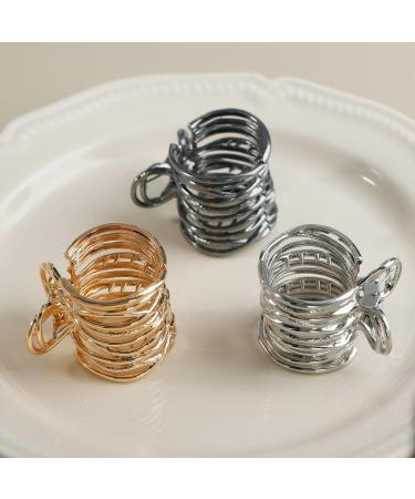 Irikdescia High Ponytail Clips - 3 Pieces Metal Hair Accessories for Thick Hair - Fashionable Gold Silver Black Styles - Buy Online on GoSupps.com