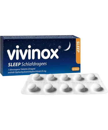 Vivinox Sleep Dragees - Effective Short-Term Sleep Aid with Diphenhydramine | 20 Pieces for Sleep Disorders - Buy Online on GoSupps.com