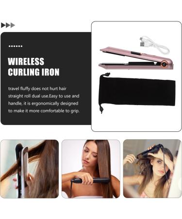 FOMIYES Professional Iron Curling Iron Mini Hair Crimper 2 in 1 Mini Flat Iron Curling Portable Curling Wand Travel Beard Girl Rose Gold - Buy Online on GoSupps.com