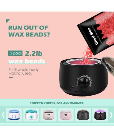 Coarse Hair Removal Kit: 2.2 lb. Hard Wax Beads - 10 Pack Depilatory Wax Beans for Face, Eyebrow, Body - Includes Spatulas - Ideal for Any Wax Warmer - Buy Online on GoSupps.com