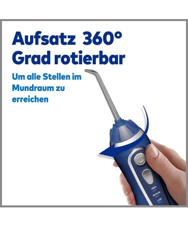 Waterpik Cordless Oral Shower - Advanced Wireless Flosser with Adjustable Pressure Induction Charging & 4x Essentials - Blue - Buy Online on GoSupps.com