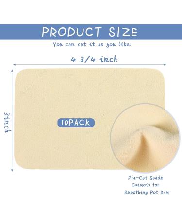 10 Pieces Chamois Pottery Tools Chamois Cloth Pottery Trimming mud Tools Pre Cut Drying Natural Car Soft Small Leather Chamois Ceramic Craft Supplies for Pot Rim Smoothing Pottery (4.7 x 3.1 Inch) - Buy Online on GoSupps.com