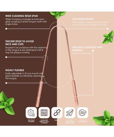 100% Copper Tongue Scraper Set with Travel Case - Natural Ayurvedic Oral Care for Fresh Breath - Buy Online on GoSupps.com