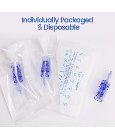 Yofuly Microneedling Needles Replacement - 12 Pins Derma Pen Cartridges (10 Pack) for Optimal Skin Rejuvenation - Bayonet Style - Buy Online on GoSupps.com