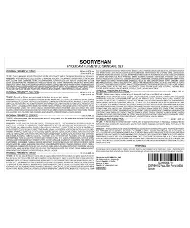Sooryehan Hyobidam Fermented Skincare Gift Set Premium Korean Skin Care for Intense Hydration & Elasticity | Ginseng & Snow Fungus - 13.53 fl oz - Buy Online on GoSupps.com