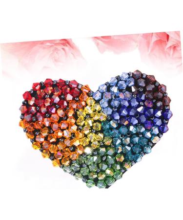 FRCOLOR Colorful Beads Barrettes Hair Barrettes Hair Clip Hair Pin Colorful Heart Clip Alloy Snap Clip Heart-shaped - Buy Online on GoSupps.com