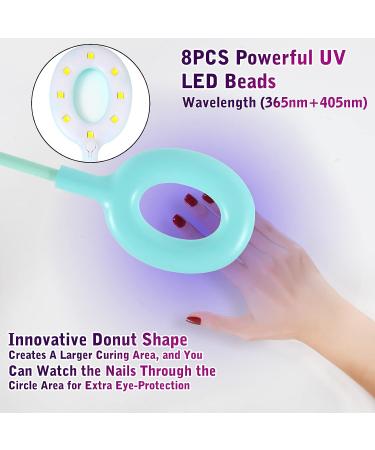 XttnBM 16W USB UV LED Nail Lamp Mini Dryer for Gel Nails | 8 UV/LED Beads, Flexible Gooseneck, 60s Curing Time | Portable Nail Polish UV LED Light for Travel and Home Nail Art - Buy Online on GoSupps.com