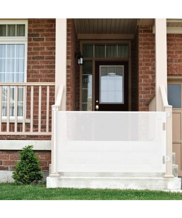 Cumbor Retractable Baby Gate for Stairs & Pets | 33 Tall Safety Gate for Kids | Indoor/Outdoor Mesh Dog Gate (White) - Buy Online on GoSupps.com