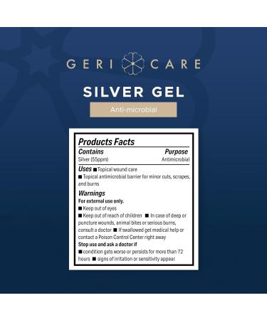 Antimicrobial Silver Gel by GeriCare| Wound Care Cream for Cuts Scrapes Minor Burns| Natural Topical Skin Healing Ointment| 55PPM Colloidal Silver Gel |Long-Lasting Protection|1.5oz | Pack of 2 - Buy Online on GoSupps.com