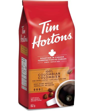 Tim Hortons 100% Colombian Fine Grind Coffee Medium Roast Made with 100% Arabica Beans 652g Bag Coffee Colombian 652 g (Pack of 1) - Buy Online on GoSupps.com