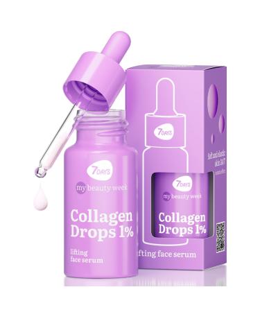 7DAYS Hydrating Face Serum with Collagen Korean Skincare for Lifting Firming and Deep Moisturizing Anti-Aging Serum for Wrinkles and Skin Elasticity Almond & Jojoba Oils All Skin Types