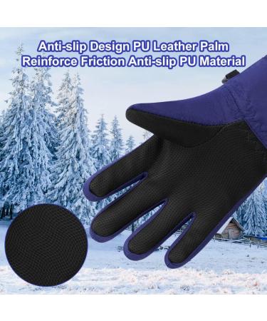 Flintronic Children's Skiing Gloves - Waterproof Winter Gloves for Girls (4-6 Years) | Adjustable Cuffs Windproof Fleece | Ideal for Skiing & Snowboarding - Navy Blue #4 - Buy Online on GoSupps.com