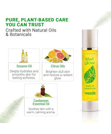 kiwi glow Verde Body Oil Sesame & Citrus Moisturizer for Dry Dull Skin 4 oz - Buy Online on GoSupps.com