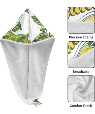 Hello Summer Lemon Hair Towel 2 Pack | Super Absorbent Quick Dry Hair Turbans for Women & Girls Perfect Hair Drying Solution - Buy Online on GoSupps.com