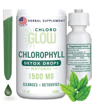Chloroglow Liquid Chlorophyll Oxygen Drops 1500mg | Energy Supplement and Immune Support, Natural Detox, Altitude Sickness Prevention and Body Deodorizing Supplement 30ml
