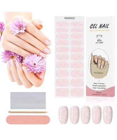 Kalolary 20PCS Nail Adhesive Wrap Nail Gel Polish Strips Full Wraps Nail Polish Stickers Cured Gel Nail Strips Self-Adhesive Gel Nail Wrap Stickers Decals(UV/LED Lamp Required) (Pink) - Buy Online on GoSupps.com