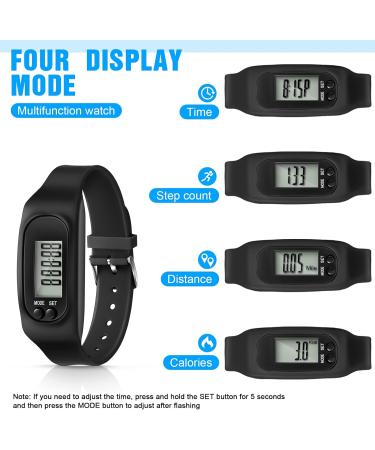 Silicone Fitness Tracker Watch 3 Pcs - Step Counter & Calorie Burner Bracelet Set in Mint Green, Sky Blue, Black - for Men, Women, Kids - Buy Online on GoSupps.com
